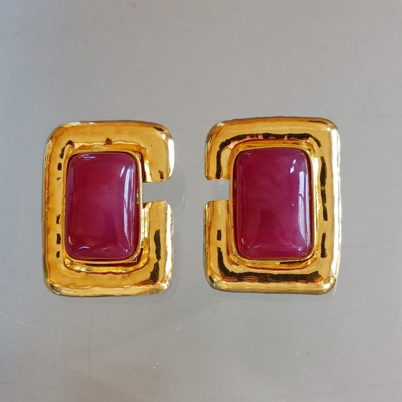 EUC Frances Patiky Stein Gripoix Earrings - Picture 3 of 10